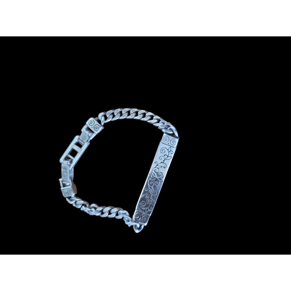 Brighton Friends 7 To 8 Inch Bracelet ID Scroll Engraved Silver Plated. - Picture 2 of 4